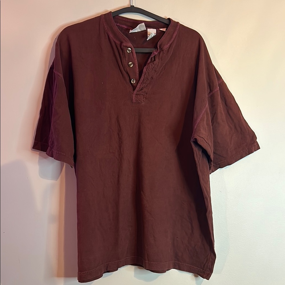 Brown Casual Button Down Shirt with Relaxed Fit